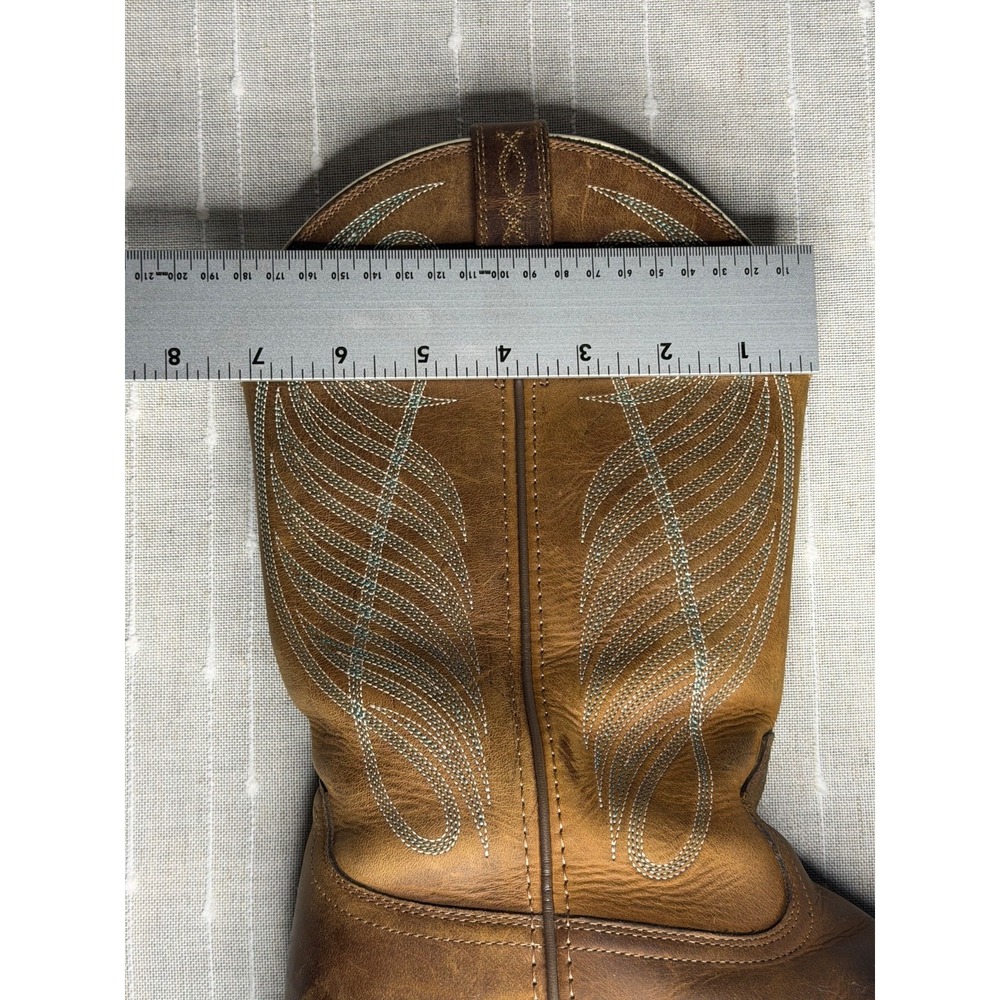 Ariat Leather Square Toe Boots US 11 Western Embroidered Brown 10018528 - Picture 2 of 9